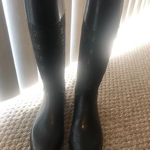 Women Black Gucci Rain Boots
